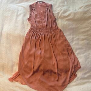 Lucky Brand Sleeveless Satin Dress in Rust